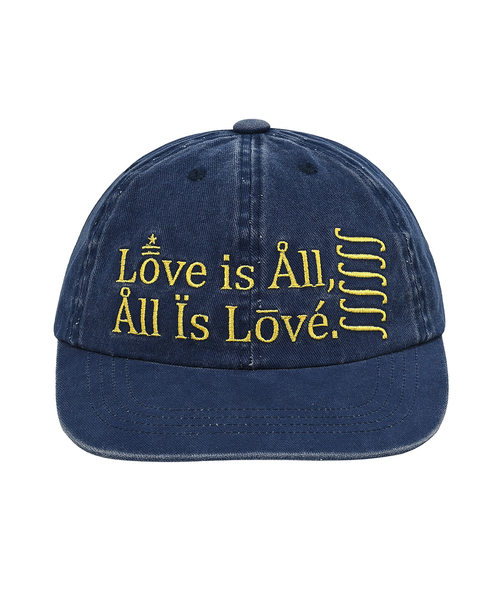 LOVE IS ALL WASHED CAP in navy
