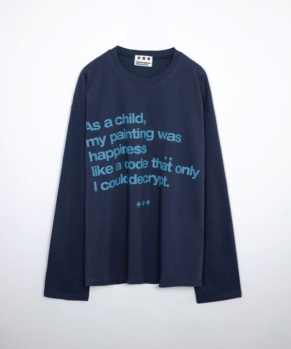 LIKE HAPPINESS TEXT LOVE SLEEVE In Navy