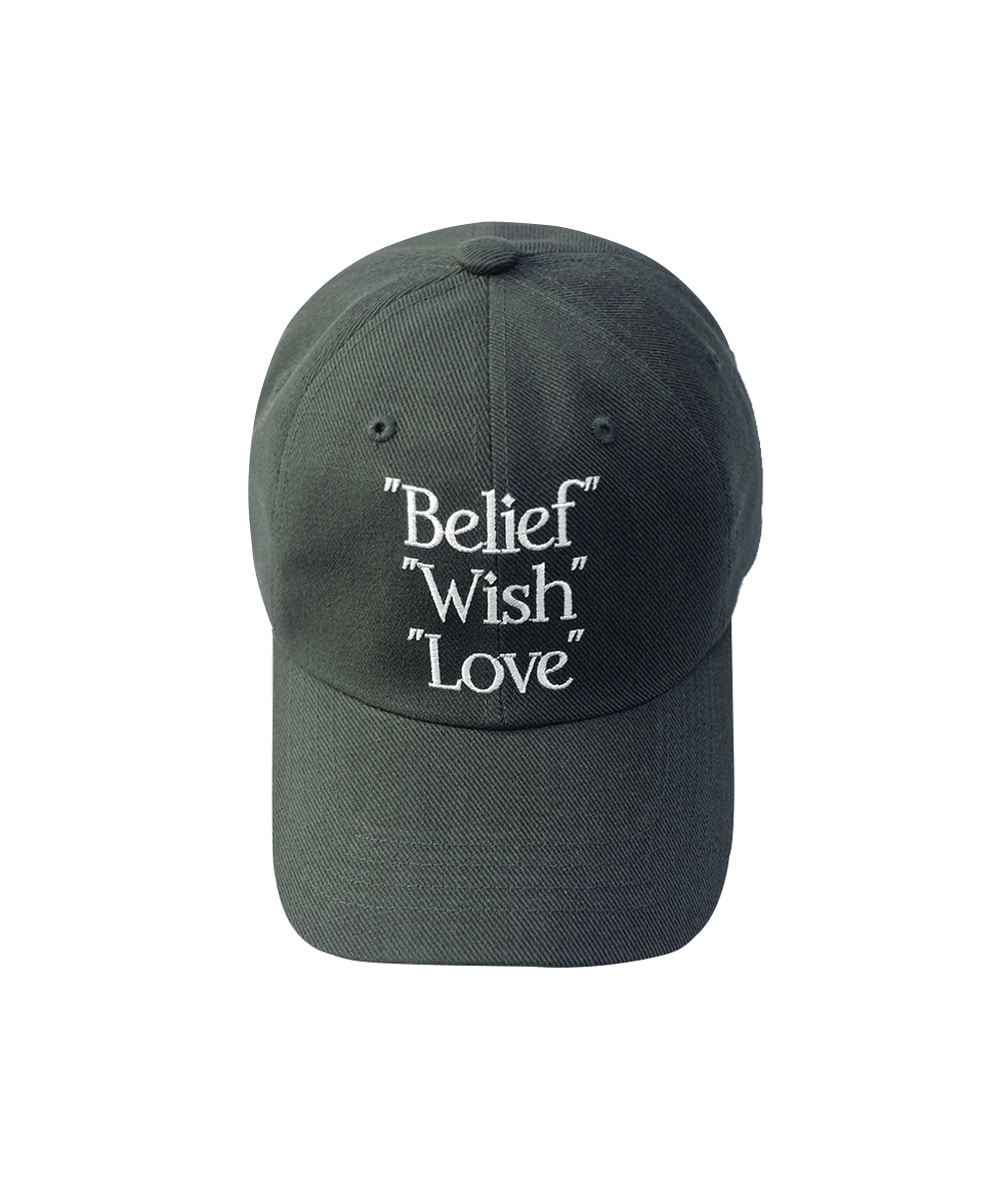 belief wish love chino ball cap in gray