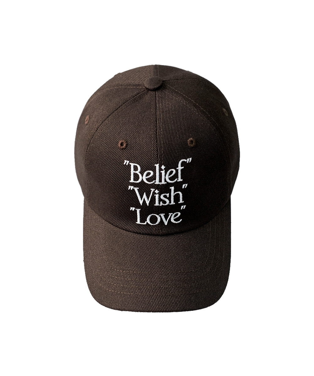 belief wish love chino ball cap in brown