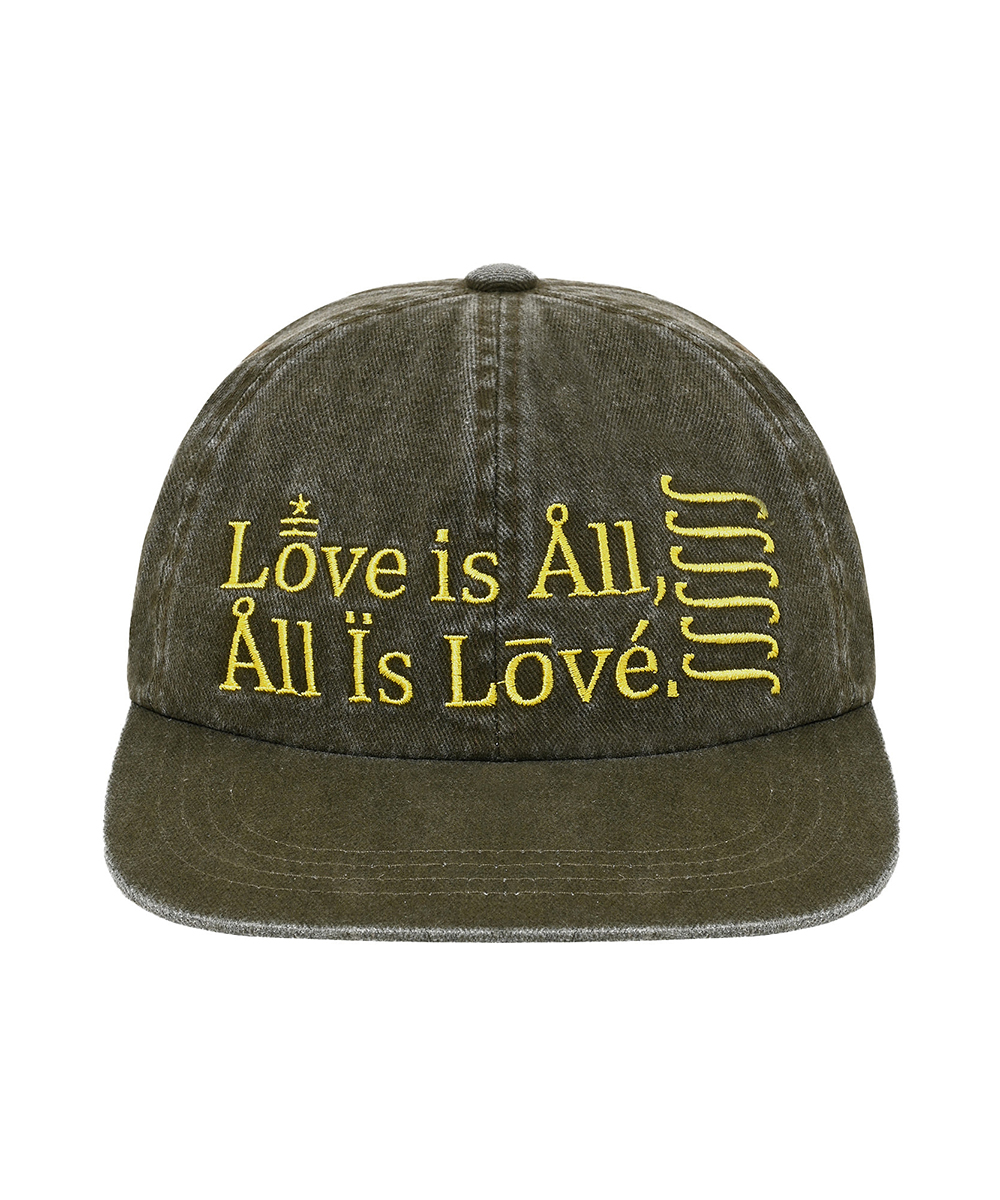 LOVE IS ALL WASHED CAP in brown