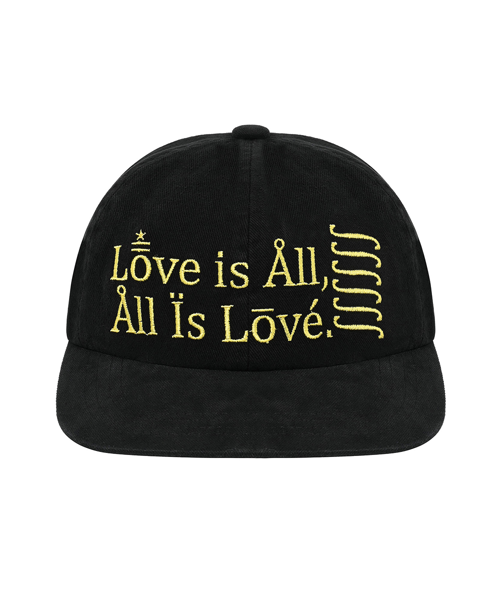 LOVE IS ALL WASHED CAP in black