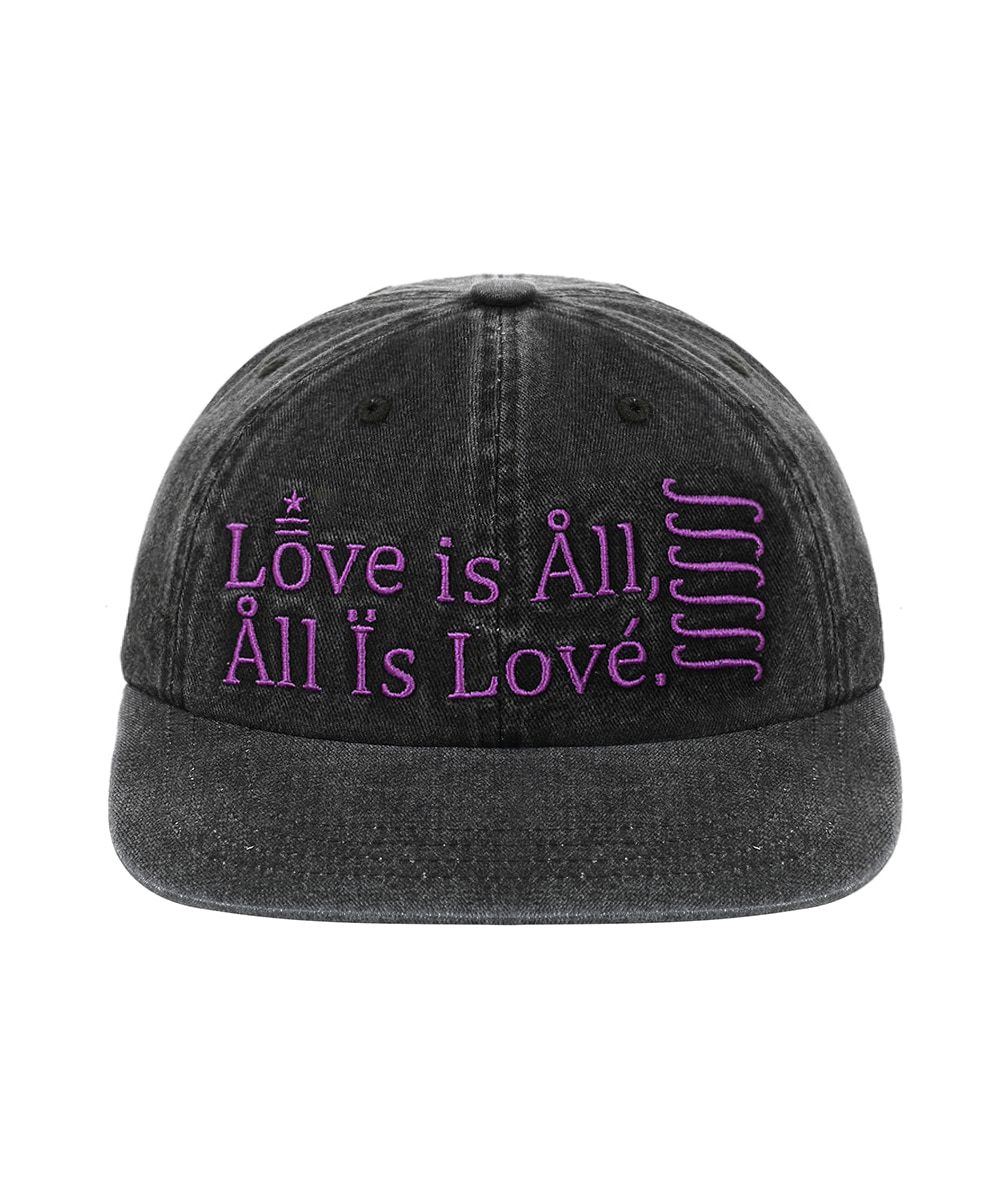 LOVE IS ALL WASHED CAP in charcoal