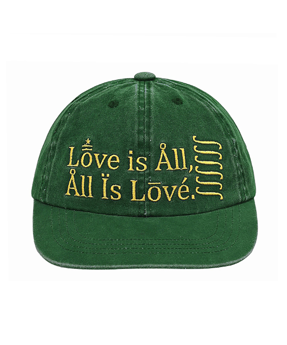 LOVE IS ALL WASHED CAP in green